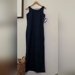 Charter Club Maxi Denim Sleevless Slit Dress NWT Womens 8